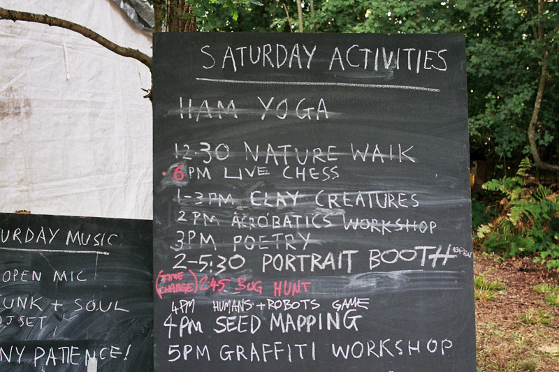 Activities board at Chin Up 2018. Photo by Joshua Jolly